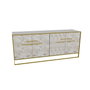 Hanah Home Polka - White Consola de Mármol Dorado y Blanco